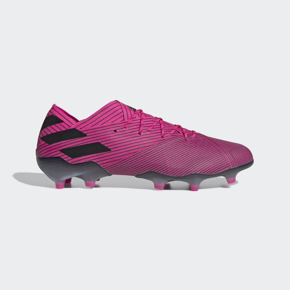 Ghete Fotbal Adidas Nemeziz 19.1 Firm Ground Dama Romania - Roz/Negrii F34407